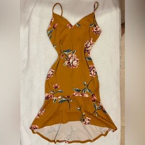 Iris Mustard Floral Midi Dress